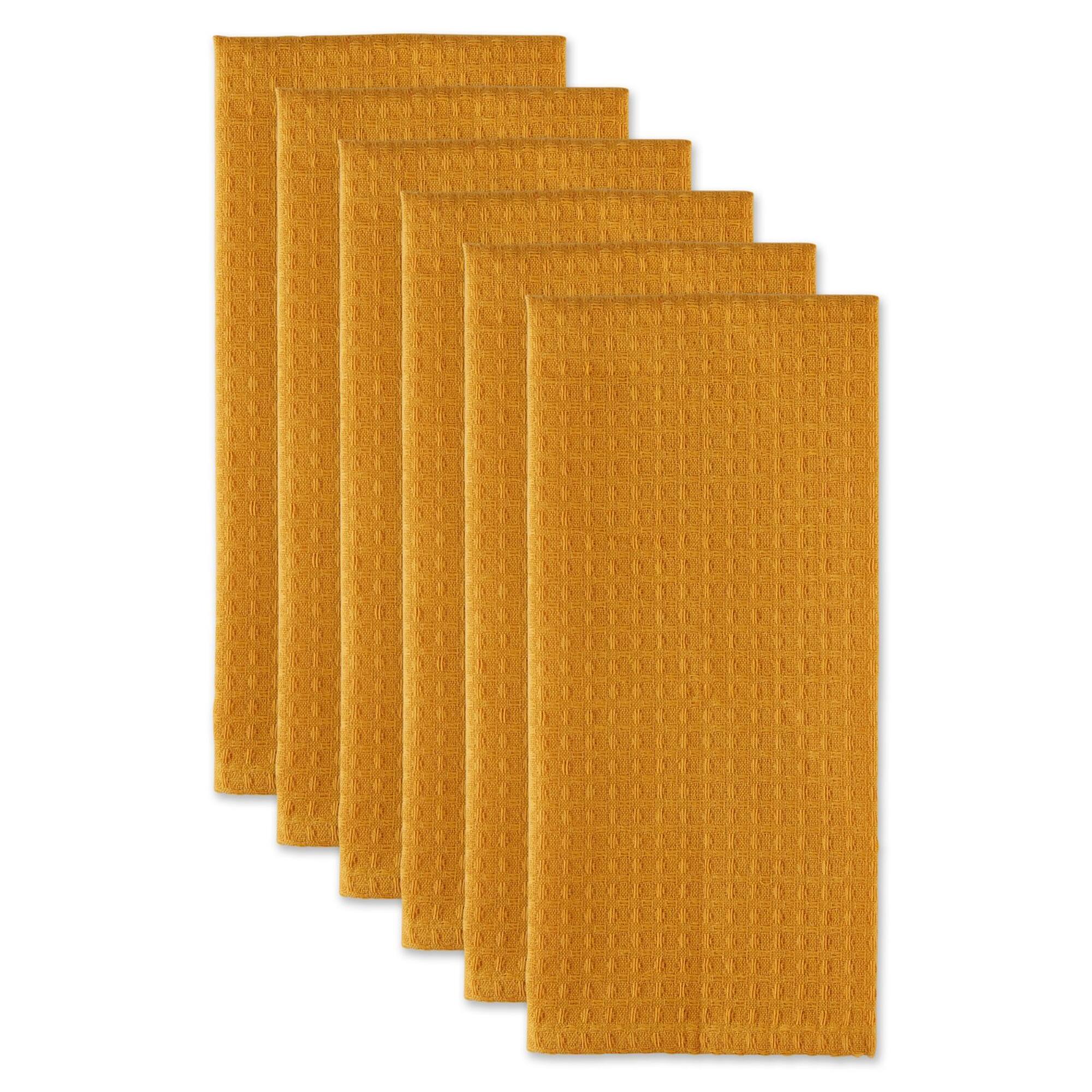 DII® Honey Gold Recycled Cotton Waffle Dish Towels, 6ct.